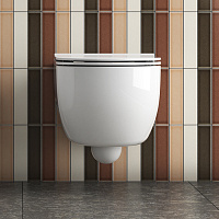 Globo Mode Унитаз подвесной безободковый, с креплением, 34х53 см, цвет: белый глянцевый MES02BI