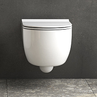 Globo Mode Унитаз подвесной безободковый, с креплением, 34х53 см, цвет: белый глянцевый MES02BI