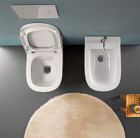 Globo Stockholm Унитаз подвесной без крышки, с креплением, 37x51 см, цвет: белый глянцевый LAS03BI