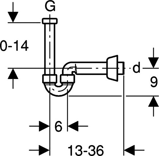 Сифон для биде Geberit  хром 151.108.21.1
