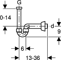 Сифон для биде Geberit  хром 151.108.21.1