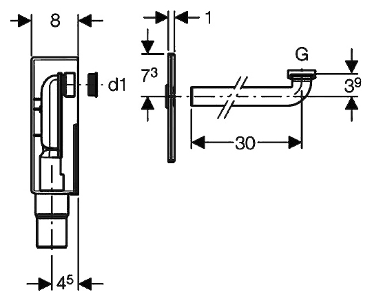 Сифон для раковины Geberit  внутристенный 151.120.21.1