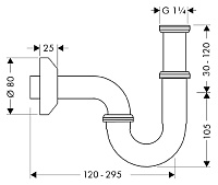 Hansgrohe Сифон трубчатый для раковины, цвет: хром 53010000