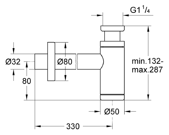 Grohe Сифон для раковины, латунь, цвет: хром глянцевый 28912000