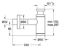 Grohe Сифон для раковины, латунь, цвет: хром глянцевый 28912000