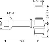 Hansgrohe Сифон-стакан для биде, цвет: хром 55213000