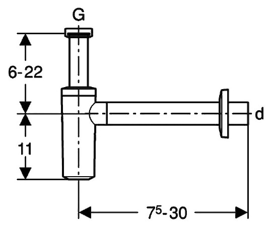 Geberit Сифон для раковины, цвет: хром 151.034.21.1
