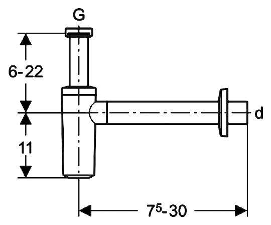 Geberit Сифон для раковины, цвет: хром  151.035.21.1