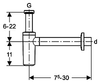 Geberit Сифон для раковины, цвет: хром  151.035.21.1