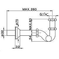 Cisal Сифон для раковины S-образный латунный, цвет: chrome ZA00411021