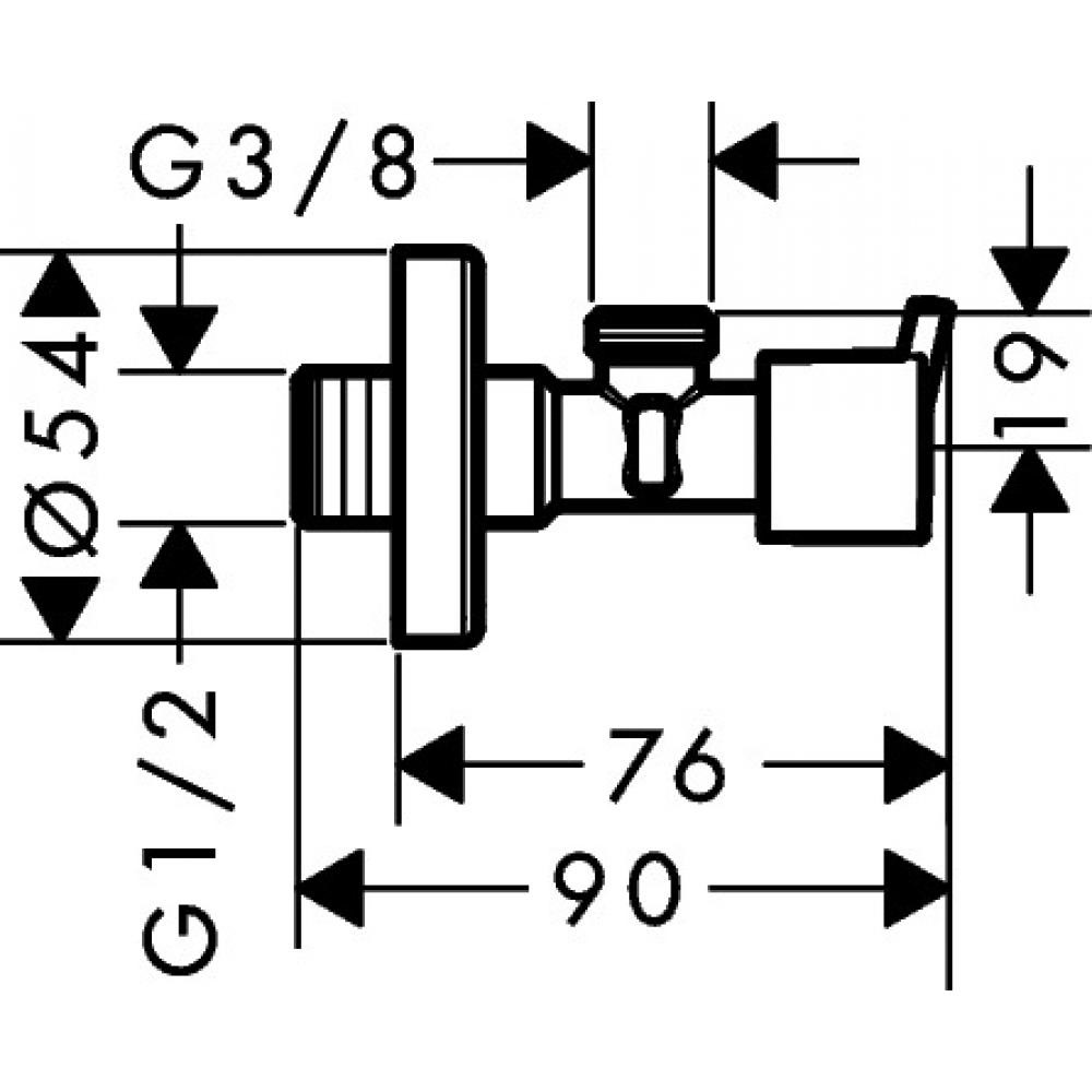 Hansgrohe Угловой вентиль Angle Valve S, 1/2 на 3/8, цвет: хром 13901000
