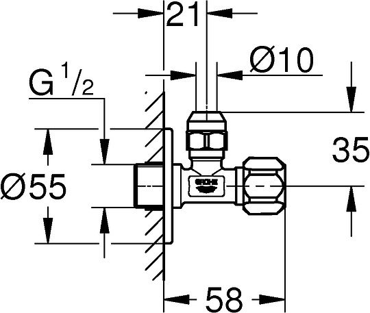 Grohe Запорный вентиль, цвет: хром 22018000