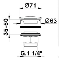 Cisal Донный клапан для раковины 1/4, без перелива цвет: rose gold ZA0016102P