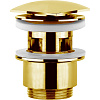 Cisal Донный клапан для раковины 1/4, Click-Clack, с переливом, цвет: 24k gold ZA00162224