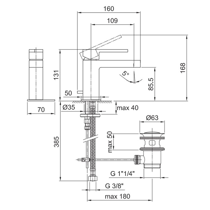 Fantini AR/38 Ручка для смесителя, цвет хром 38 02 334802