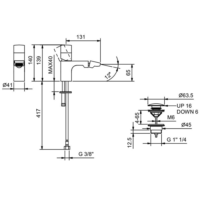 Fantini Nice Ручка для смесителя, цвет черный 65 F3 S048