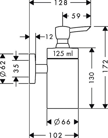 Hansgrohe Logis Дозатор для жидкого мыла подвесной, матовое стекло, латунь цвет: хром 40514000