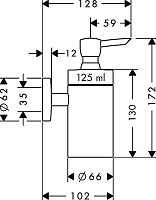 Hansgrohe Logis Дозатор для жидкого мыла подвесной, матовое стекло, латунь цвет: хром 40514000