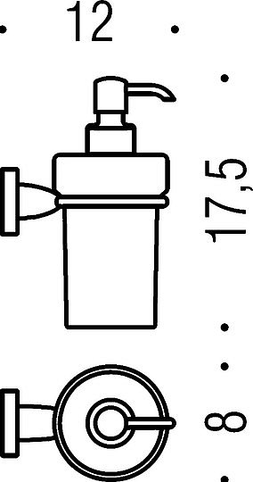 Colombo Design Basic Дозатор для жидкого мыла настенный, стеклянная колба, цвет: chrome B9332.CR-VAN