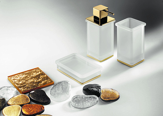 Colombo Design Lulu Дозатор для жидкого мыла настольный, стеклянная колба, цвет: gold B9322.HPS-VAN