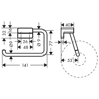 Hansgrohe AddStoris Держатель для туалетной бумаги, латунь цвет: хром 41771000