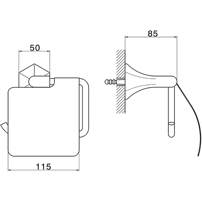 Cisal Cherie Держатель туалетной бумаги с крышкой, подвесной, цвет: 24k gold CE09042024