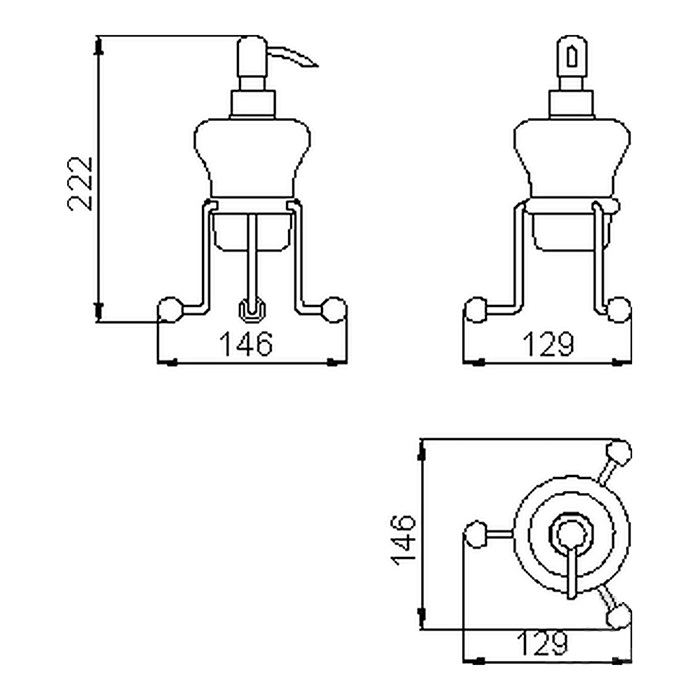 Cisal Arcana Дозатор для жидкого мыла, настольный, керамическая колба, цвет: 24k gold AR09063024