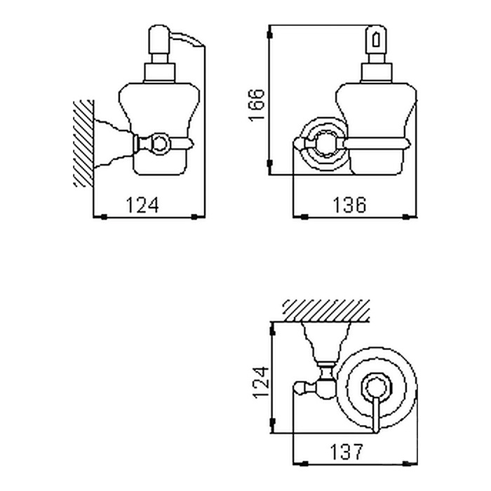 Cisal Arcana Дозатор для жидкого мыла, подвесной, керамическая колба, цвет: chrome AR09062021