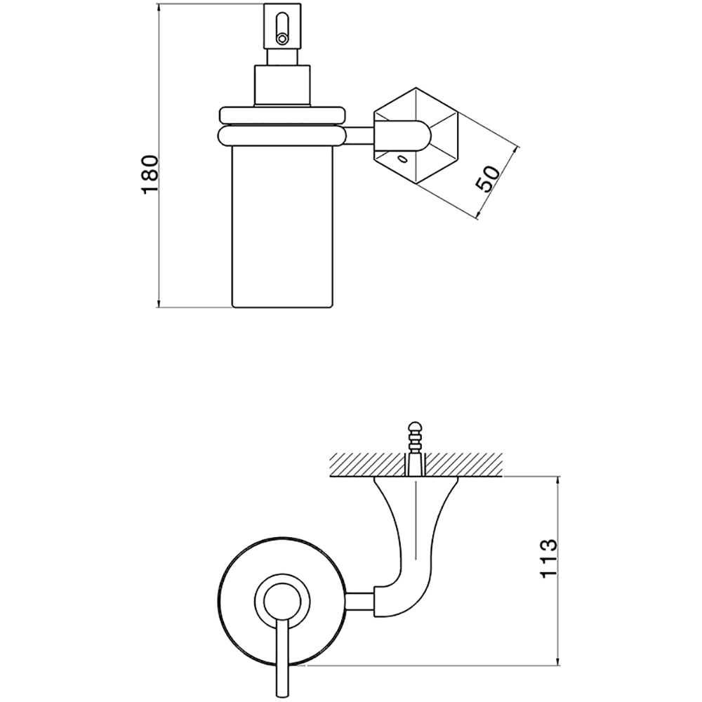 Cisal Cherie Дозатор для жидкого мыла, подвесной, керамическая колба, цвет: chrome CE09062021