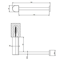 Gessi Rilievo Держатель туалетной бумаги, подвесной, цвет: Nero XL 59455#299
