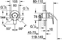 Grohe BauCurve Гигиенический душ комплект, цвет хром 123072