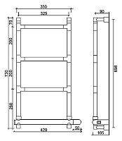 Margaroli Sereno 582 Полотенцесушитель электрический 42х73h (int 32,5), выкл. справа, цвет: chrome 5823204CRNB