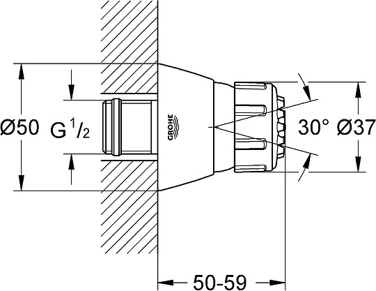 Grohe Relexa Plus Душевая форсунка 3,7x5,9x3,7h см, боковой душ, цвет: хром глянцевый 28286000