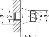Grohe Relexa Plus Душевая форсунка 3,7x5,9x3,7h см, боковой душ, цвет: хром глянцевый 28286000
