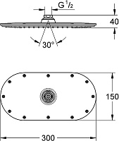 Grohe Rainshower Veris Верхний душ 30х15хh4 см, цвет: хром глянцевый 27470000