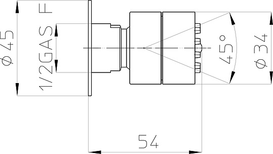 Bossini Tondo-Gom Душевая форсунка настенная d4,5x5,4 см, цвет: chrome I00137.030
