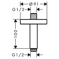 Axor Shower Solutions Кронштейн потолочный 10 см, цвет: хром 26432000