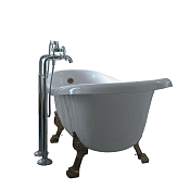 Globo Paestum Ванна отдельностоящая 170х80 см, с ножками, ванна: белая, ножки: бронза PA103