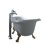 Globo Paestum Ванна отдельностоящая 170х80 см, с ножками, ванна: белая, ножки: золото PA102