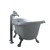 Globo Paestum Ванна отдельностоящая 170х80 см, с ножками, ванна: белая, ножки: хром PA100