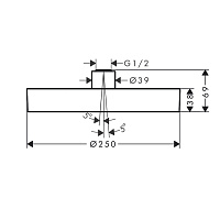 Hansgrohe Rainfinity Верхний душ 25 см, 1 вид струи, регулируемый угол, цвет: полированное золото 26228990