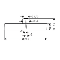 Hansgrohe Rainfinity Верхний душ 25 см, 1 вид струи, цвет: шлифованный черный хром 26228340