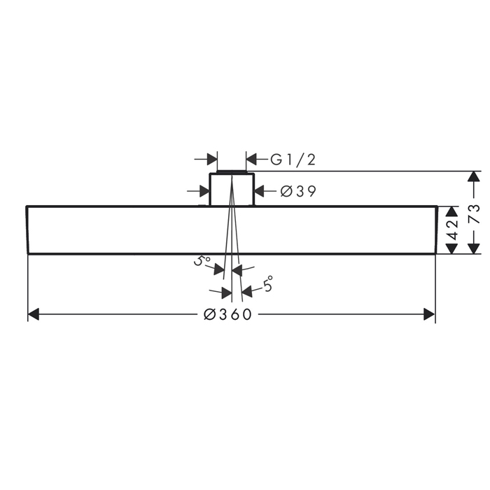 Hansgrohe Rainfinity Верхний душ 36 см, 1 вид струи, цвет: шлифованный черный хром 26231340