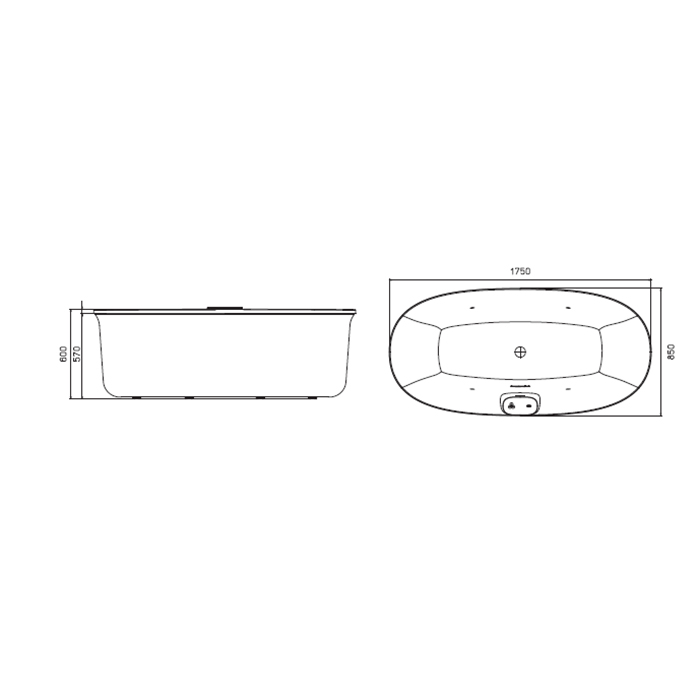 Jacuzzi Arga Ванна 175x85xh57 см, отдельностоящая, цвет белый глянцевый ARG101C0118