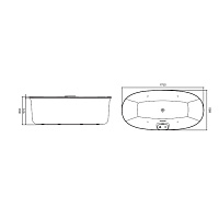 Jacuzzi Arga Ванна 175x85xh57 см, отдельностоящая, цвет белый глянцевый ARG101C0118
