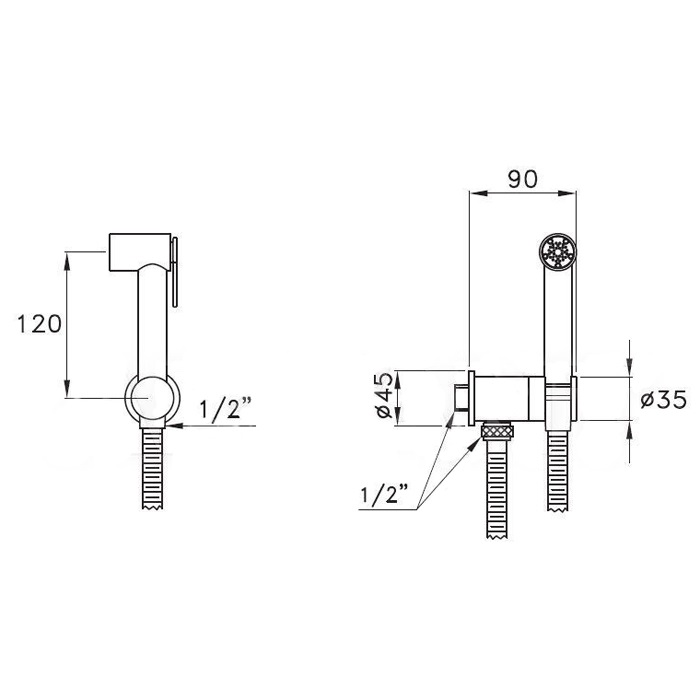 Stella Eccelsa Гигиенический душ 309AT, цвет хром EC 03124 CR00