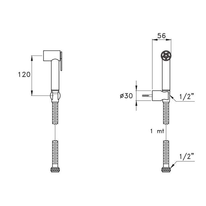 Stella Roma Гигиенический душ 309T, цвет хром UN 03125 CR00