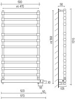 Margaroli Sole 564/11 Полотенцесушитель электрический 57х102h (47), выкл. справа, цвет: chrome 5644711CRNB