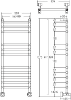 Margaroli Sole 464/11 Полотенцесушитель водяной для ГВС 53,5х107h (int 47), цвет: chrome 4644711CRN