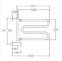 Margaroli Vento 510 Полотенцесушитель электрический поворотный 52,4х48,5h (41), нижнее, цвет: chrome 510CRB
